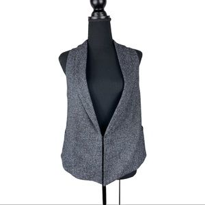 Cabi Eclipse Gray Tweed Racerback Lined Vest Pockets Small